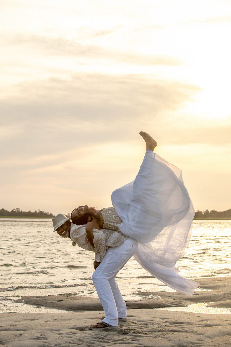 Having fun during your wedding on Tybee Island seems to be the thing to do