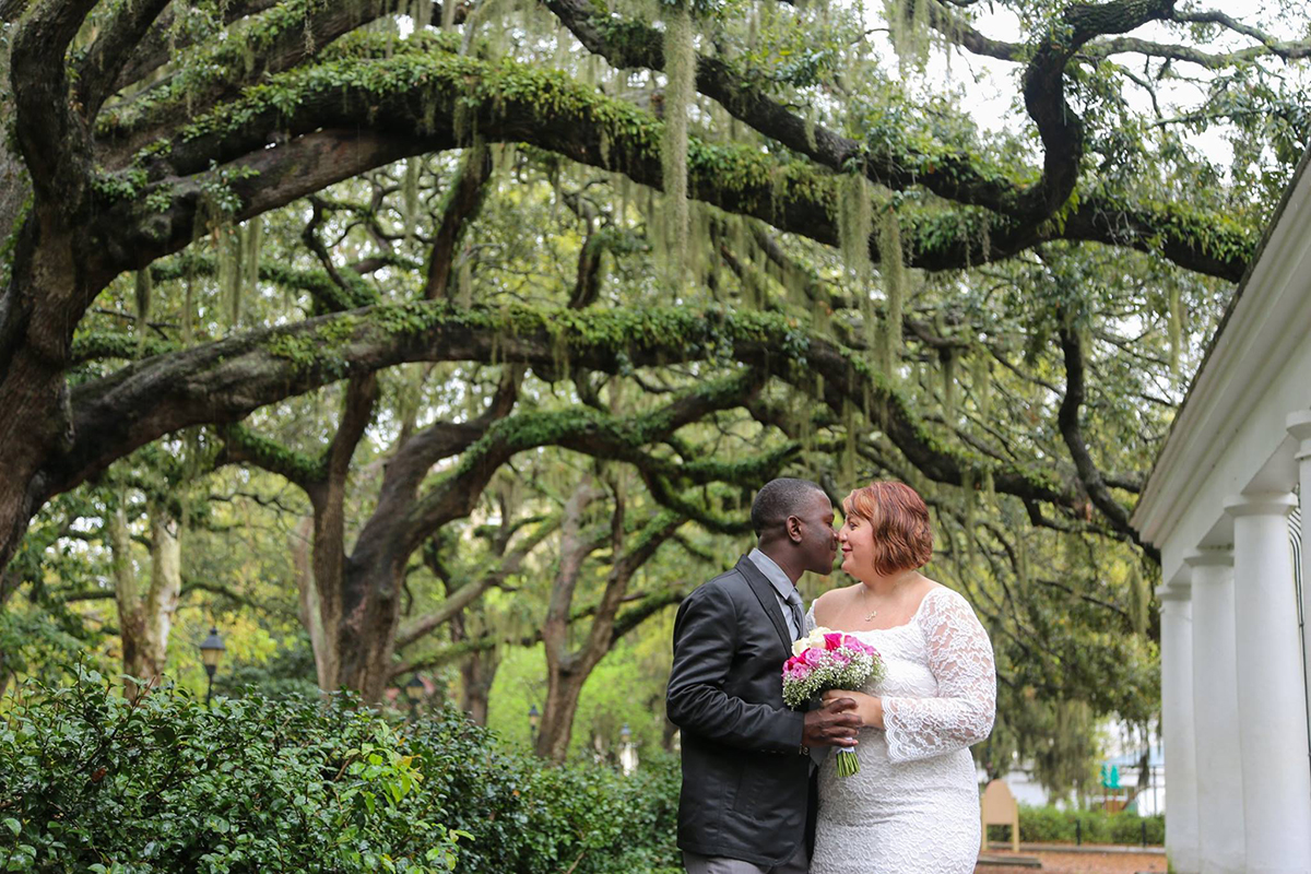 Live oak tress and Spanish Moss make Forsyth Park our most popular wedding location